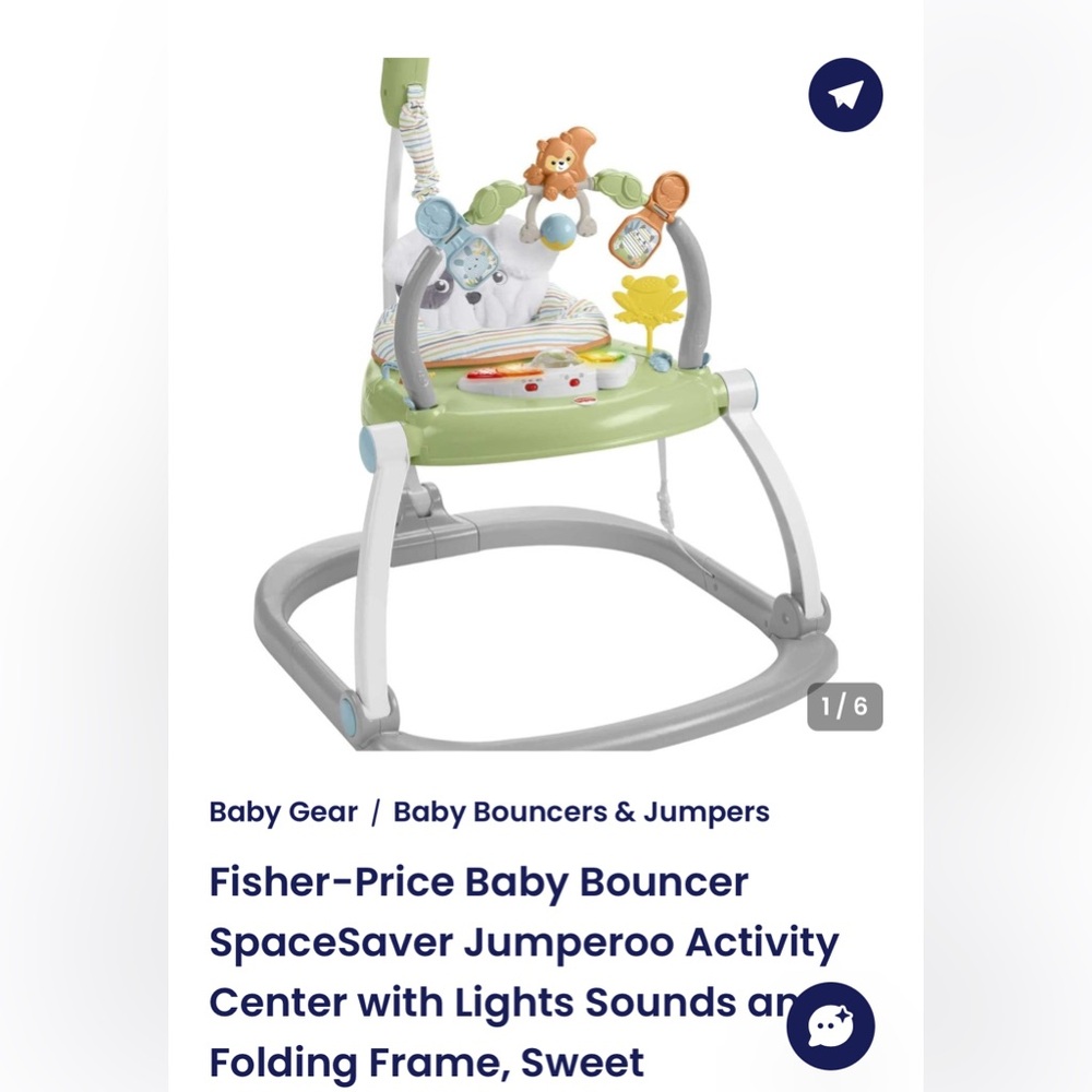 Fisher-Price Baby Bouncer
SpaceSaver Jumperoo Activity
Center